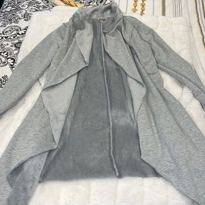 Gray open cardigan